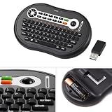 GMYLE (TM) Mini 2.4GHz RF Wireless Windows Media Center MCE 64keys Keyboard with 11 hot keys Mouse TrackBall (US Keyboard Layout)