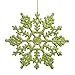 Vickerman Plastic Glitter Snowflake, 4-Inch, Lime, 24 Per Box