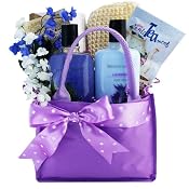 Art Of Appreciation Gift Basket Tranquil Delights Lavender Spa Bath and Body Tote.