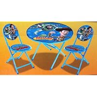 Disney Pixar Toy Story Kid's Blue 3-Piece Folding Table and Chair Set