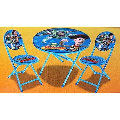 Disney Pixar Toy Story Kid's Blue 3-Piece Folding Table and Chair Set