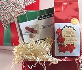 Gourmet Gift Box of Kona Holiday Blend Coffee (8 oz. Whole Bean) & Liqueur Cake