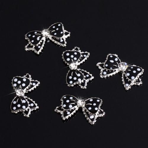 Nail World365 5pcs 3d Alloy Clear Rhinestones Bow Tie Nail Art Glitters Diy Decorations