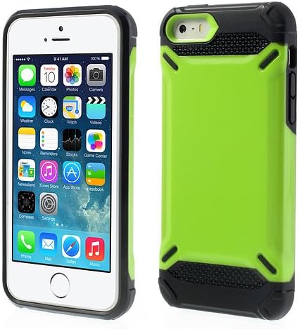 XAiOX Apple iPhone 5 5S Glossy Hybrid Combo Shell Case (Green/Black)