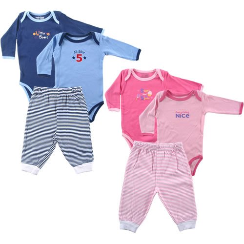 2 Long Sleeve Bodysuits & Pant Set