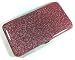 Women's Sparkling Flat Hard Case Wallet with Push Button Clasp, Sparkling Pink