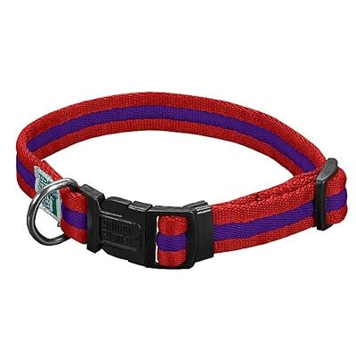 Animal Planet Quick Snap Cushy Pet Collar 1-in Large (18-in to 26-in) Red / Purple