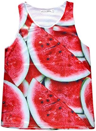 Summer Fashion Watermelon Funny Shirt Women Men 3d Vest Tanks Tops T Shirts (S)