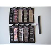 NEW PRODUCTS!! 8 sheets Metallic / Laser Look Nail Art Stickers Sets ; PLUS A FREE GIFT NAIL BUFFER