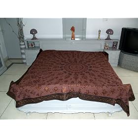 New Rajrang Embroidered Cotton King Size Bedspread Tapestry India