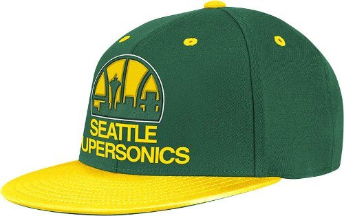 Seattle Supersonics Adidas Throwback Classic Team Color Retro Flat Bill Flex Hat