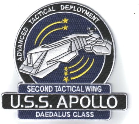 Stargate SG-1 Atlantis U.S.S. Apollo Ship Logo 4 1/2" Tall Embroidered PATCH