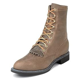 Buy Mens Justin 8 Comfortable Flexible Casual Leather Lace-Up Work Boots by Justin Boots