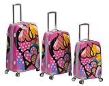 Rockland Luggage Vision Polycarbonate 3 Piece Luggage Set, Love, One Size