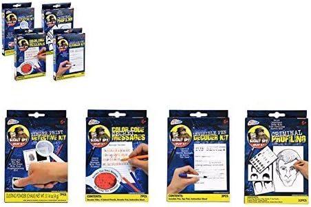 Secret Spy Agent Kits -Invisible Pen Decoder, Color Code Secret Messages, Criminal Profiling &amp; Finger Print Detective Kit by Secret