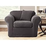 Sure Fit Stretch Metro 2-Piece Chair Slipcover, Gray