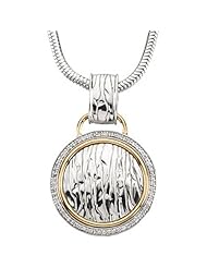 Sterling Silver and 14K Yellow Gold Diamond Pendant with Chain - 0.33 Ct. -- LIFETIME WARRANTY
