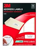3M Permanent Adhesive Address Labels, 1 x 2.62 Inches, White, 3000 per Pack (3100-B)