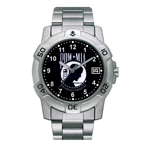 Zanheadgear 'POW-MIA' Military Watch with Date Viewer (Chrome)