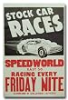 1968 Orlando Speedworld Stock Car Racing Poster Print