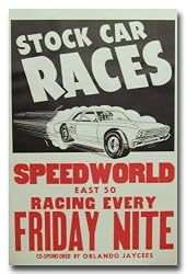 1968 Orlando Speedworld Stock Car Racing Poster Print