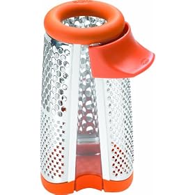 Chef'n Tower Grater 4 in 1 Stainless Steel Cheese Grater, Apricot by Chef'n