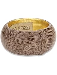 Ted Rossi "Urban Tribal" Large Embossed Leather Bangle Bracelet