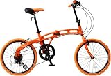 DOPPELGANGER(ドッペルギャンガー) アルミ製20インチ6段変速折りたたみ自転車 LEDライト/ワイヤーロック標準装備 212tangerine DOPPELGANGER(ドッペルギャンガー) アルミ製20インチ6段変速折りたたみ自転車 LEDライト/ワイヤーロック標準装備 212tangerine