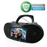 Magnasonic MAG-MDVD500 Portable CD/DVD Player Boombox with 7 Widescreen LCD, AM/FM Radio, Karaoke Function, & MP3/WMA/MPEG4 Playback & Bonus 1 Year Warranty