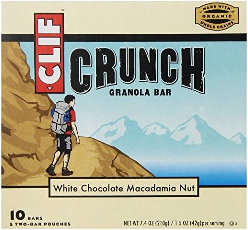 CLIF CRUNCH - Granola Bar - White Chocolate Macadamia - (1.48 oz, 5 Two-Bar Pouches) (4 Pack)