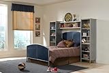 IMAGE OF Twin Hillsdale Universal Youth Metal Panel Bed with Wall Storage in Navy and Silver Finish