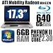 HP 17.3 Pavilion DV7 Laptop PC with AMD Triple Core N870 2.3Ghz, 6GB ddr3 memory, 640GB HDD, LightScribe Blu-ray ROM with SuperMulti DVD burner, Beats Audio, Fingerprint
