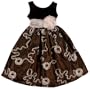 Sweet Heart Rose Girls 7-16 Soutache And Velvet Dress,Brown/ Pink,7