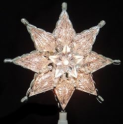 7" Lighted 8-Point Clear Mosaic Star Christmas Tree Topper - Clear Lights