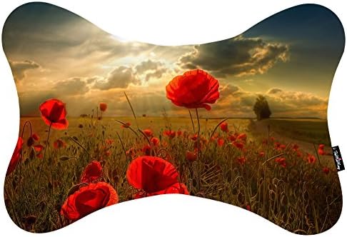 i FaMuRay Car Headrest Travel Neck Pillow Red Poppy Wallpaper For Android Theme