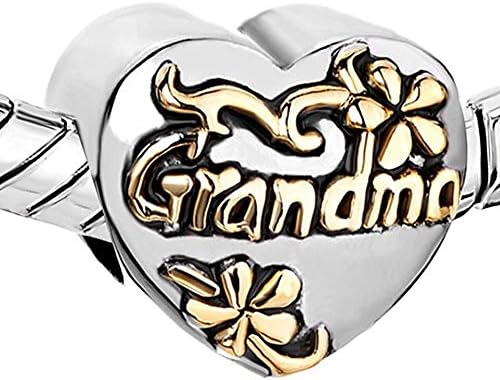 Grandma Heart European Charm by Pugster with Pandora Polishing Cloth