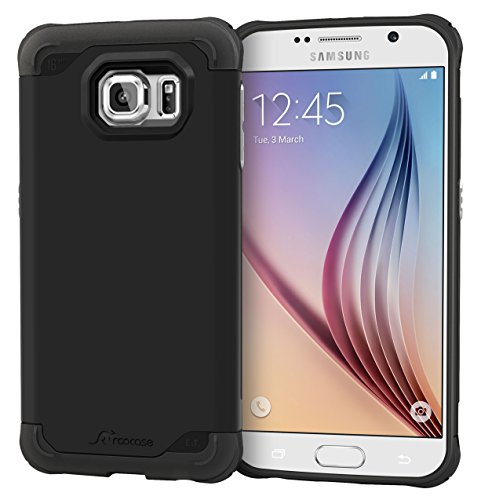Galaxy S6 Case, Samsung Galaxy S6 Case, rooCASE Exec Tough PRO [Mil-Spec MIL-STD-810G 810F] Slim Fit Light Weight Armor Cover, Black