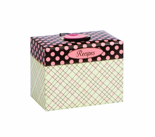 C.R. Gibson 4 by 6-Inch Recipe File Box, Jessie Steele Cherry Cupcakes