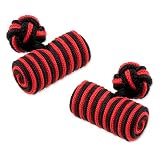 Black & Red Silk Log Cufflink Set by Principessa black silk cufflinks
