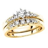 10K Yellow Gold 1/2 ct. Diamond Engagement Set