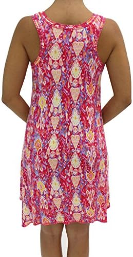 Thesis Beach Cover Up Dress - Racerback Tunic Top - Sharkbite Hem - Persian Mood Red XL