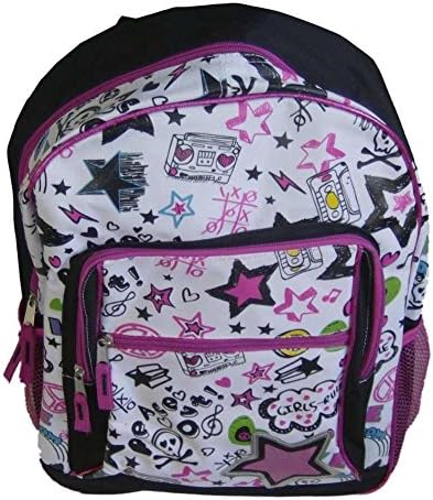 Athletech Girls Rule Stars & Music Backpack Sport School Travel Back Pack