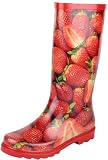 Produkt-Bild: ConWay Gummistiefel Regenstiefel Erdbeer Style f&uuml;r Damen 100% wasserdicht rot