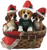 2.75 American Kennel Club Beagles in a Basket Dog Christmas Figure