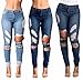 Baifern Women's Casual Hole Destroyed Jeans Pants