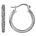 Sterling Silver Crystal Hoop Earring - Blue