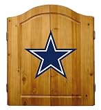 Imperial Dallas Cowboys Licensed Solid Pine Cabinet and Bristle Dartboard Set