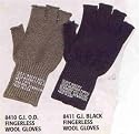 G.I. Type Wool Fingerless Gloves (O.D.)