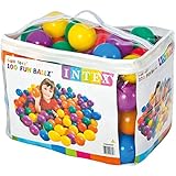 Intex Fun Ballz - 100 Multi-Colored 3 1/8" Plastic Balls, for Ages 2+