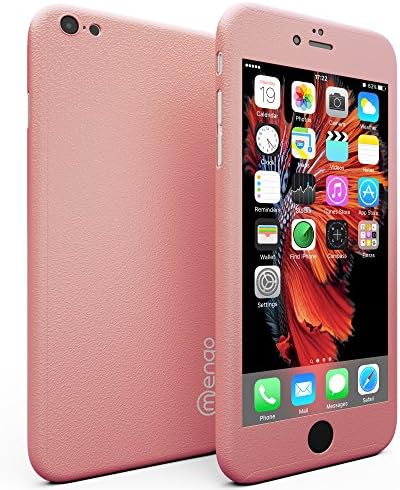 Mengo SlimFit 360 GRIP [Ultra-Thin] Case for iPhone 6S With Tempered Glass Screen Protector (Rose Gold)